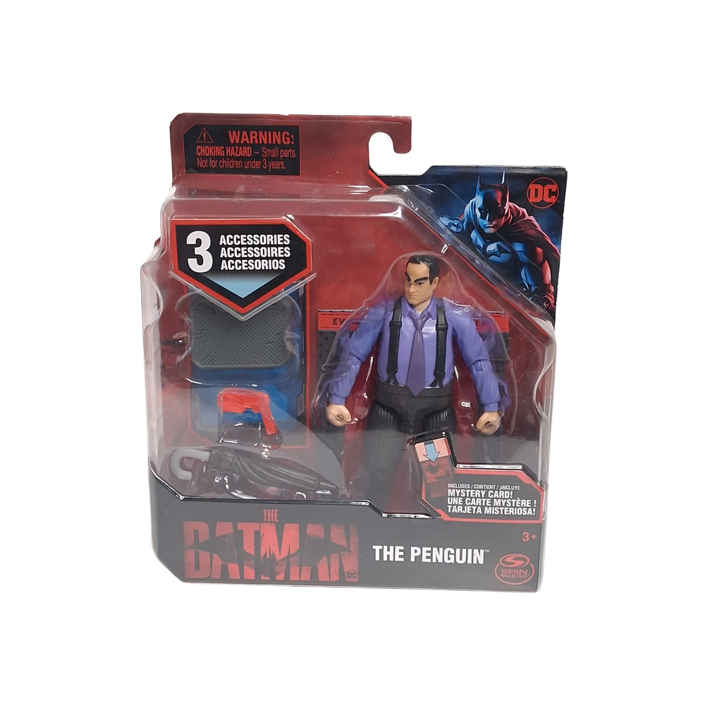 DC Comics The Batman 4” The Penguin Action Figure w/ 3 Accessories Mystery Card